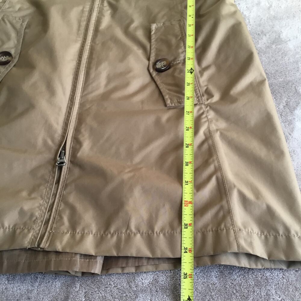 EDDIE BAUER Hooded Trench Coat Fully lined Khaki Sz L - Picture 9 of 11